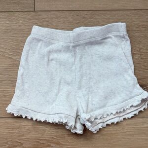 Garanimals Ribbed Knit Ruffle Hem Girls Cream Shorts